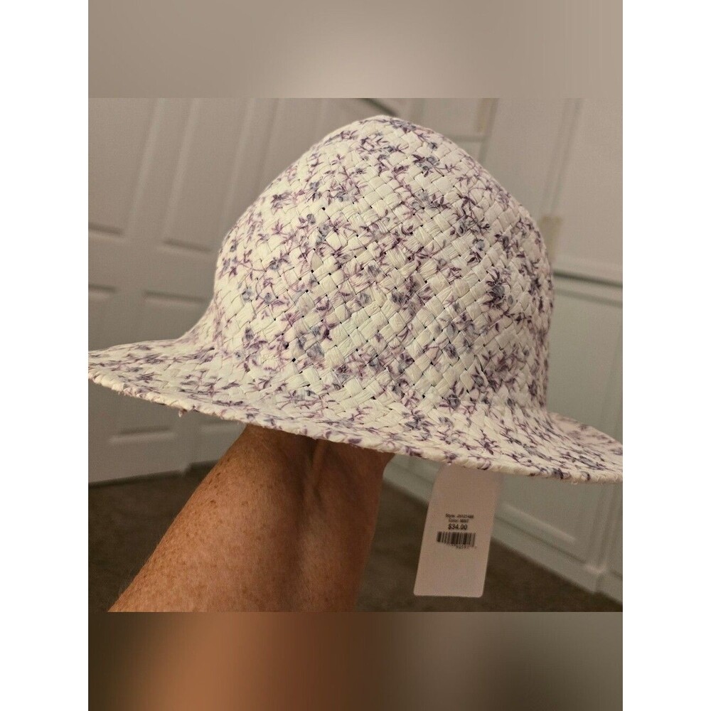 Jessica Simpson Floral Bucket Hat - Cream with Gray Accents